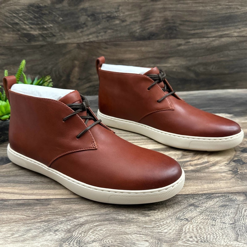 NIB FitFlop Zackery 11 44 Dark Red Chukka Ankle Boots Leather - Picture 4 of 11